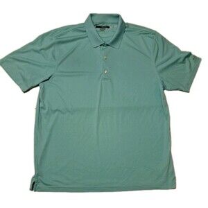 Greg Norman Golf Shirt Polo Men’s 2XL Bright Teal Blue Play Dry Performance